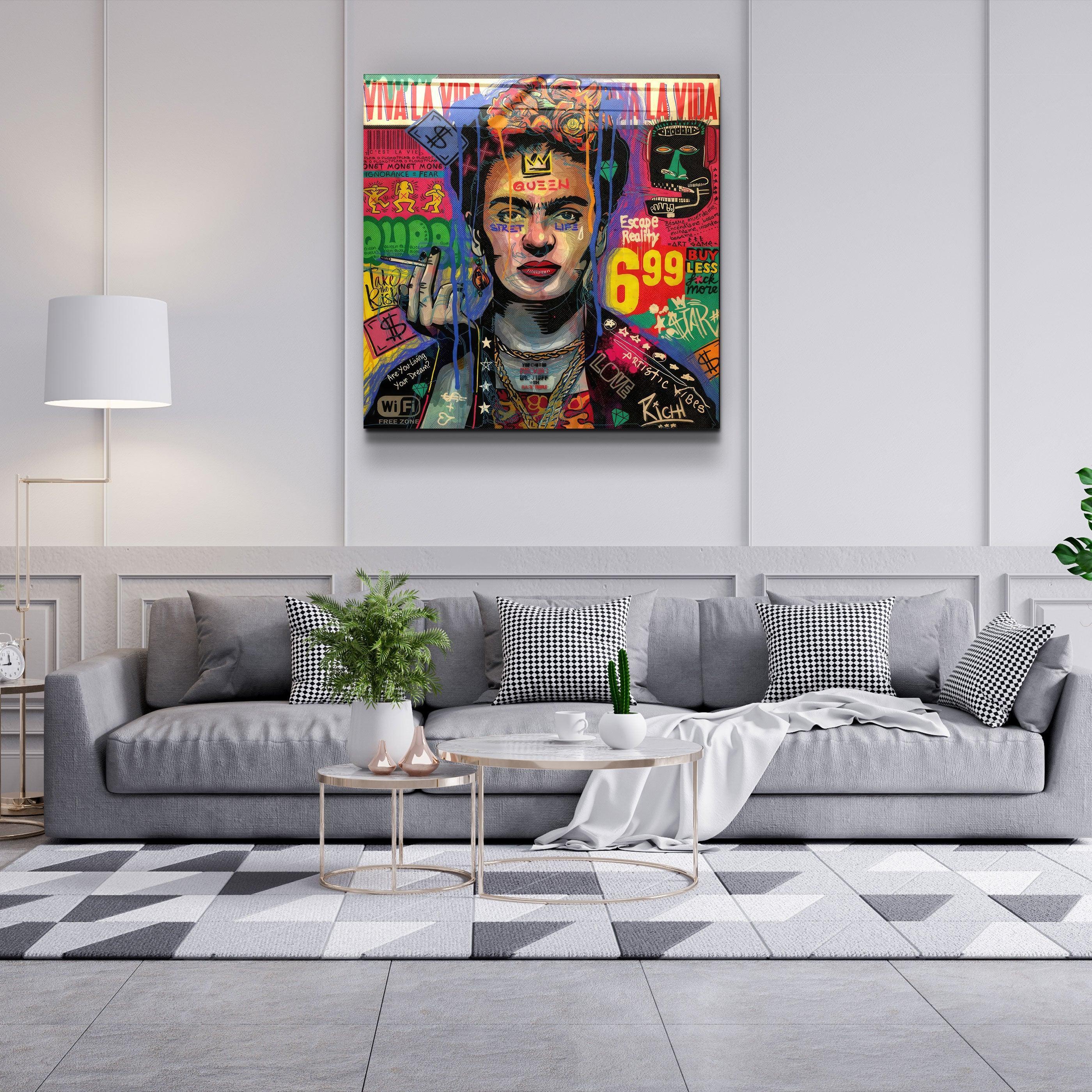 Tableau Pop Art Frida Kahlo – Graffiti & VIVA LA VIDA