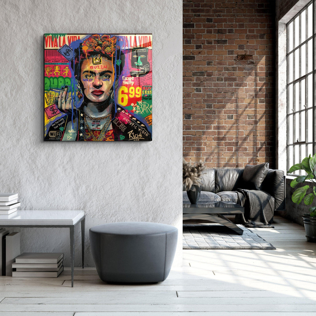 Tableau Pop Art Frida Kahlo – Graffiti & VIVA LA VIDA
