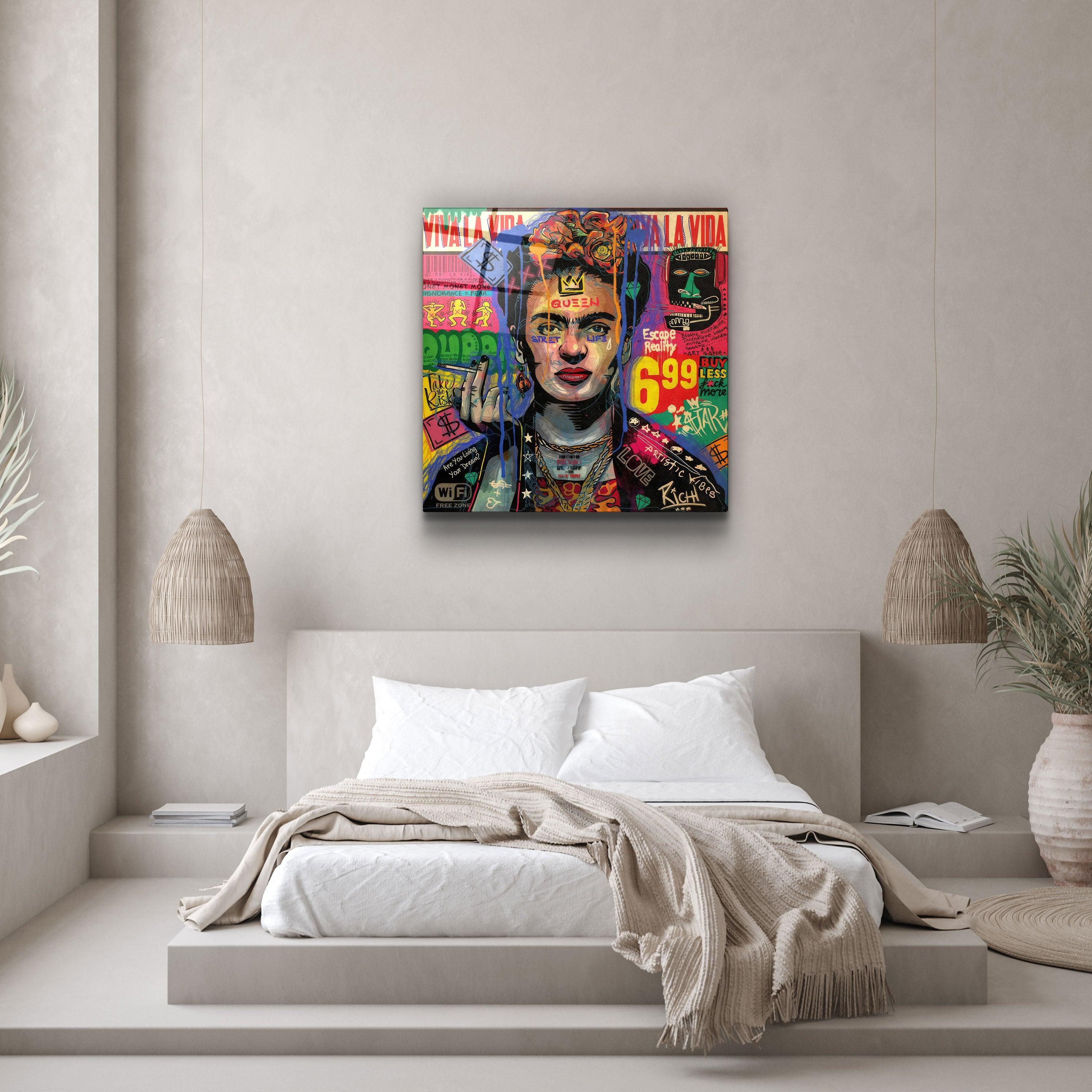 Tableau Pop Art Frida Kahlo – Graffiti & VIVA LA VIDA