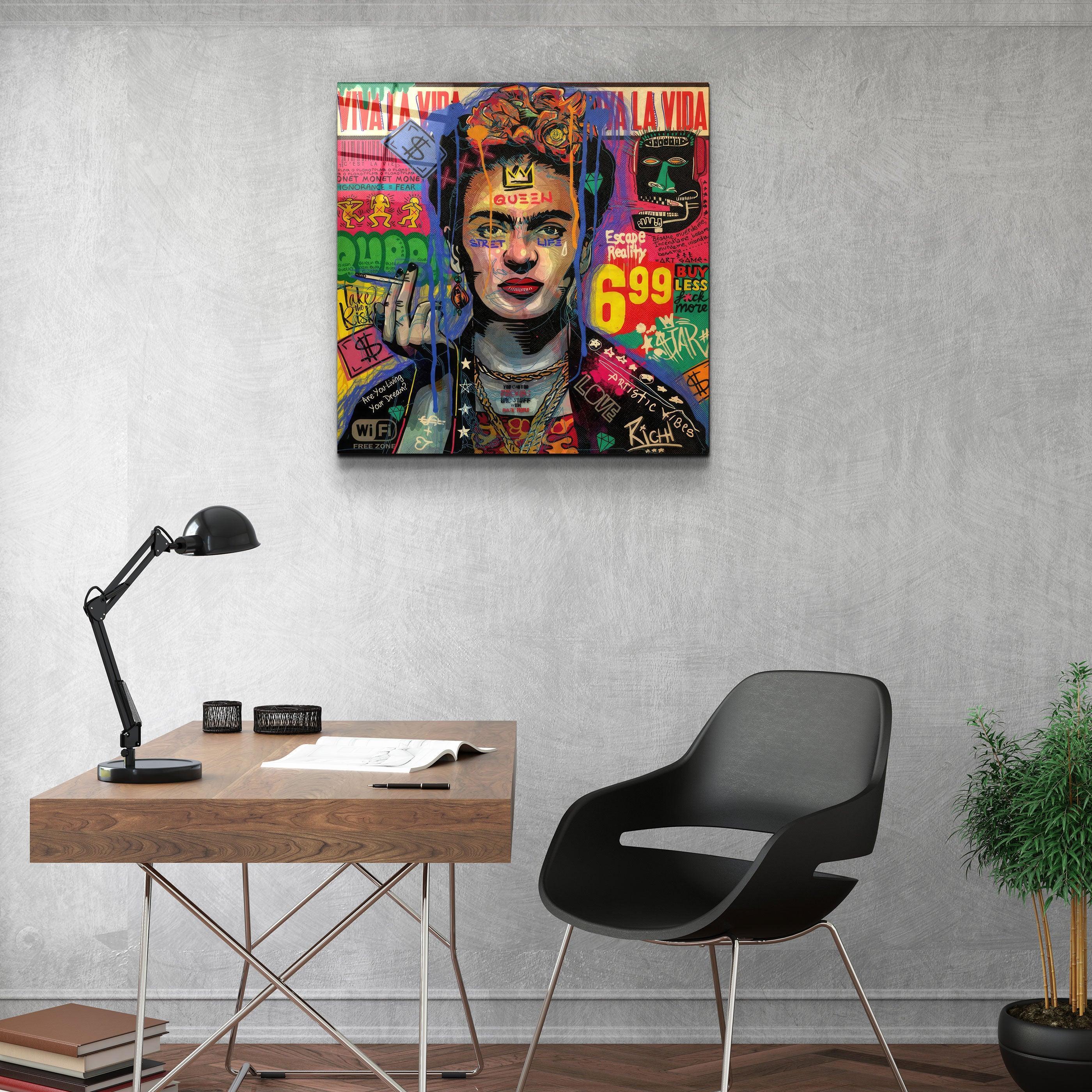 Tableau Pop Art Frida Kahlo – Graffiti & VIVA LA VIDA