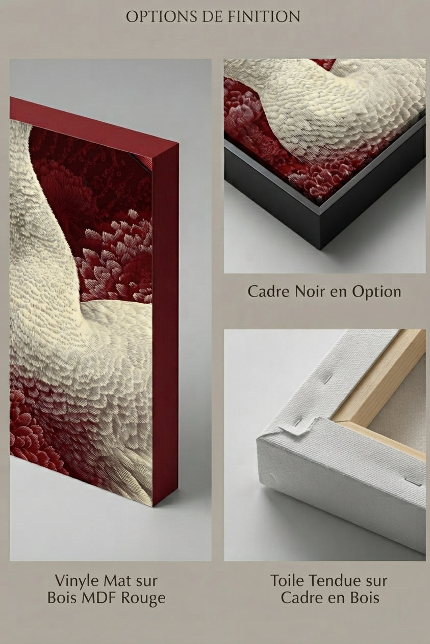 Tableau Décoratif "Cygne Rouge" – Art Mural Élégant (100 cm x 80 cm)
