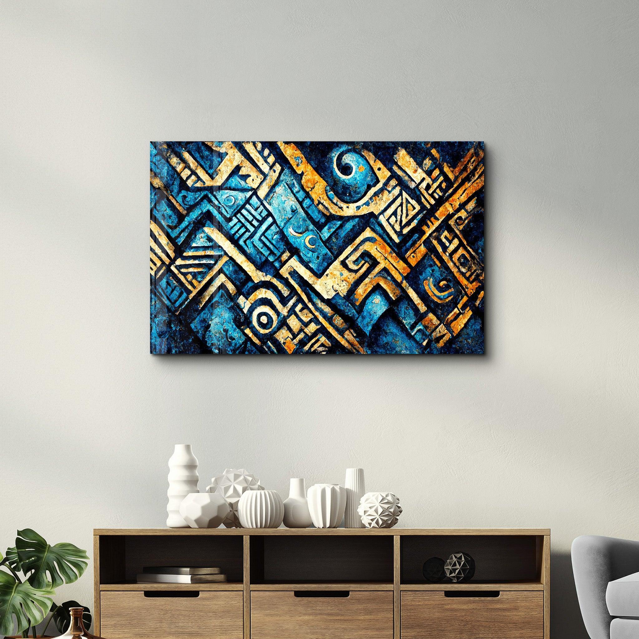 Poster décoratif "Mystic Blue Geometry"