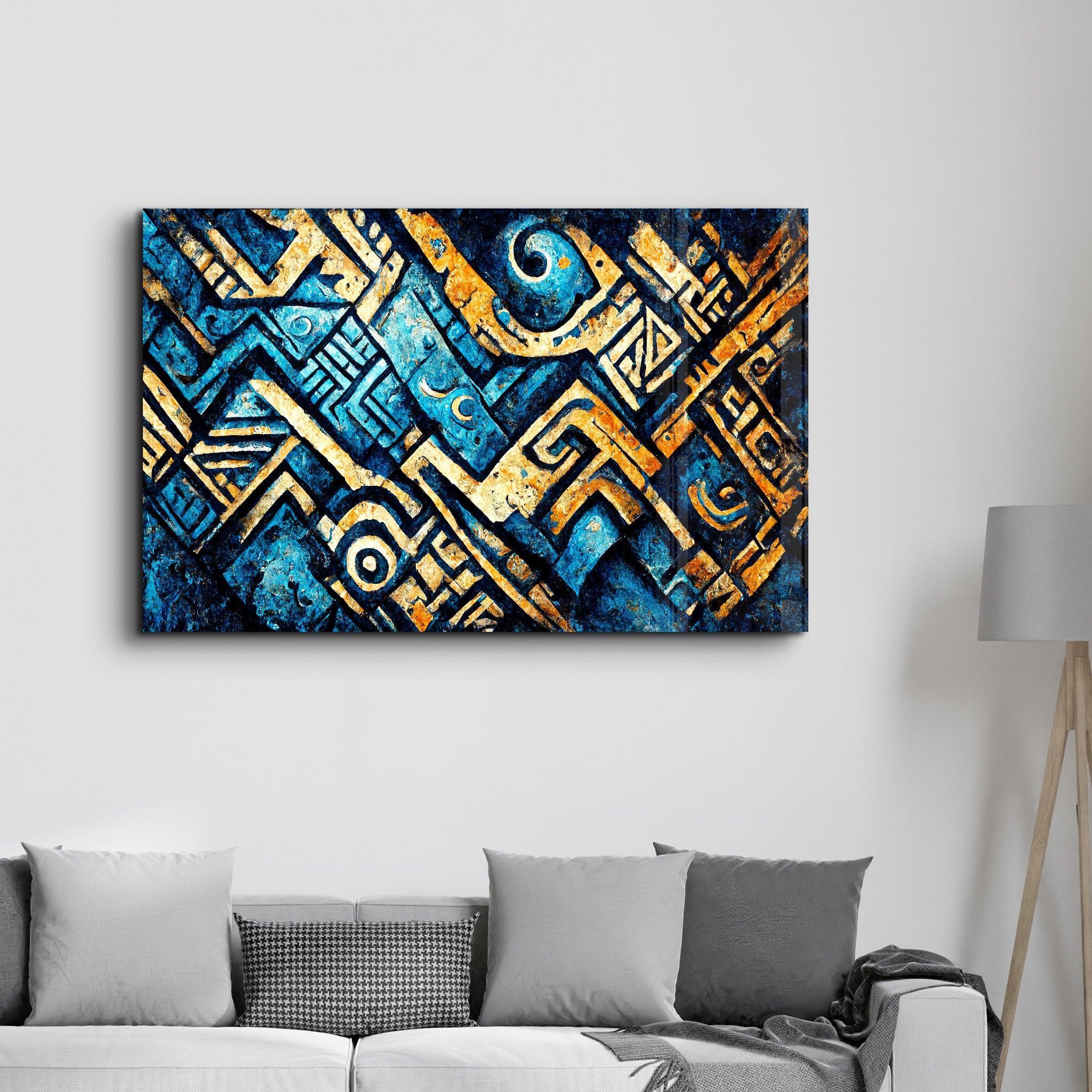 Poster décoratif "Mystic Blue Geometry"