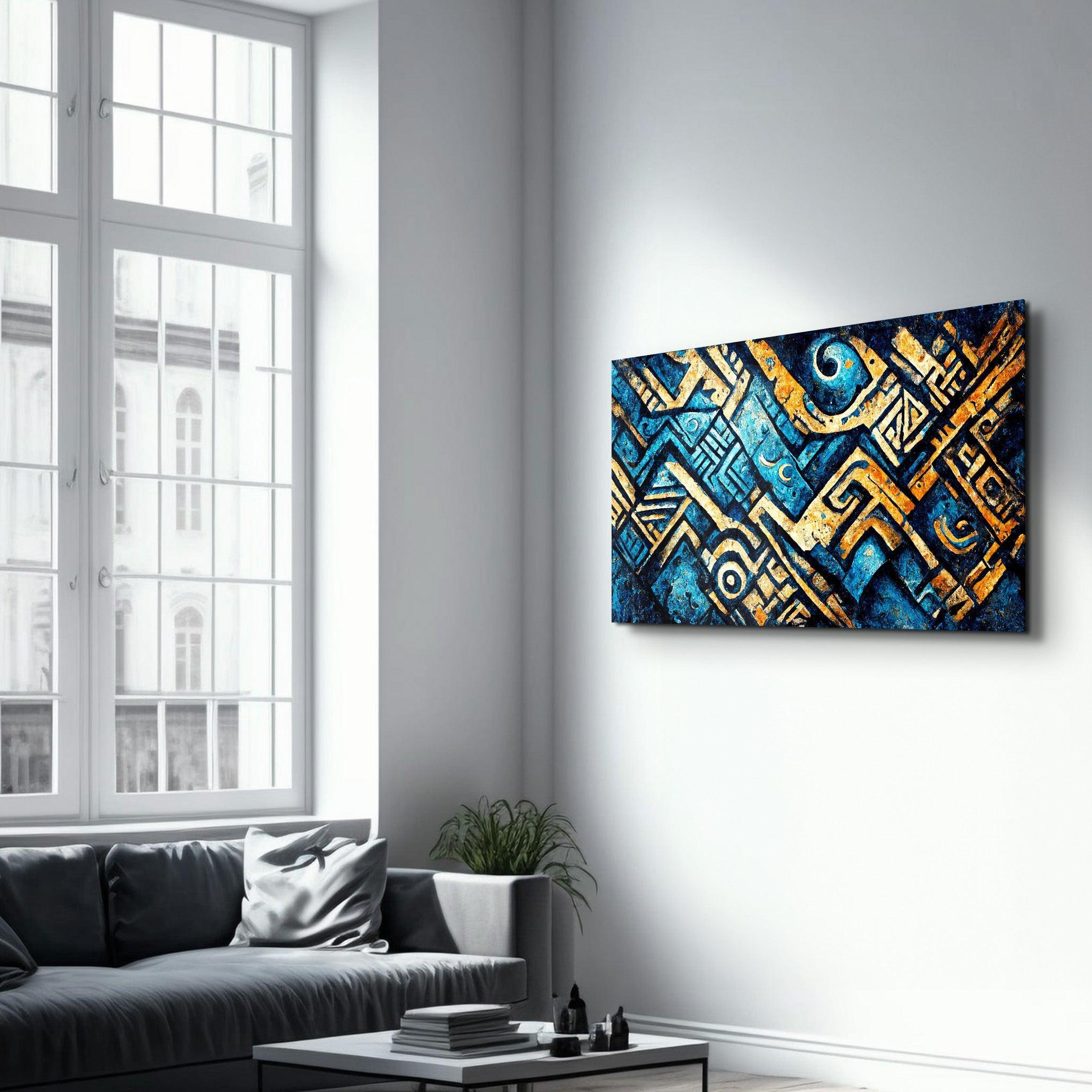 Poster décoratif "Mystic Blue Geometry"
