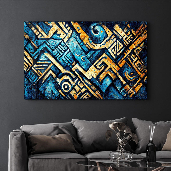 Poster décoratif "Mystic Blue Geometry"