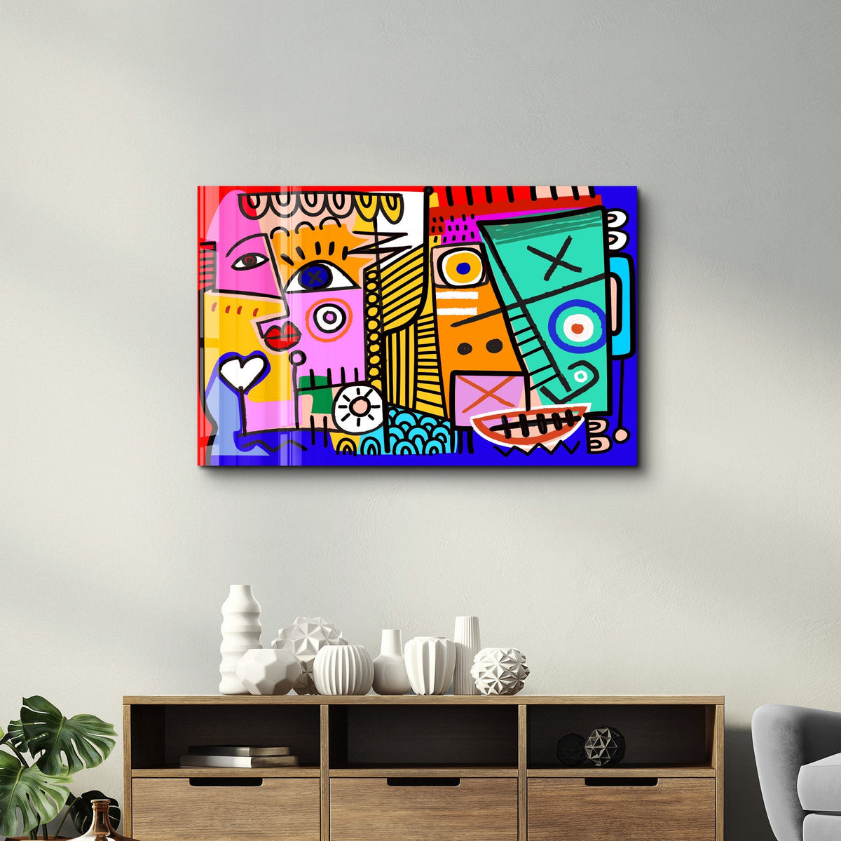 Tableau Cubiste Coloré – Style Picasso