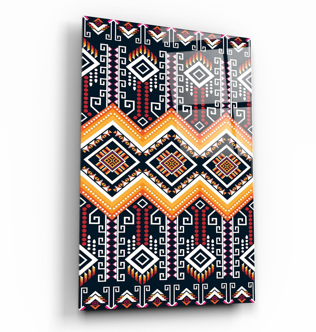 Poster décoratif "Tribal Diamonds – Red & Yellow Edition"