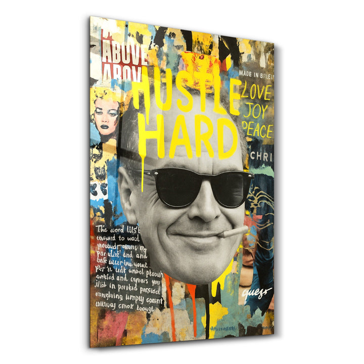 Tableau Pop Art Hustle Hard – Graffiti & Collage