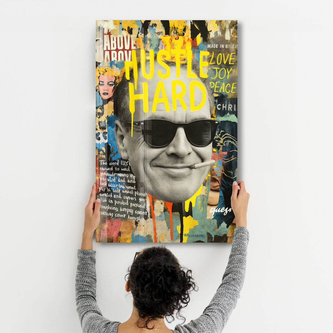 Tableau Pop Art Hustle Hard – Graffiti & Collage