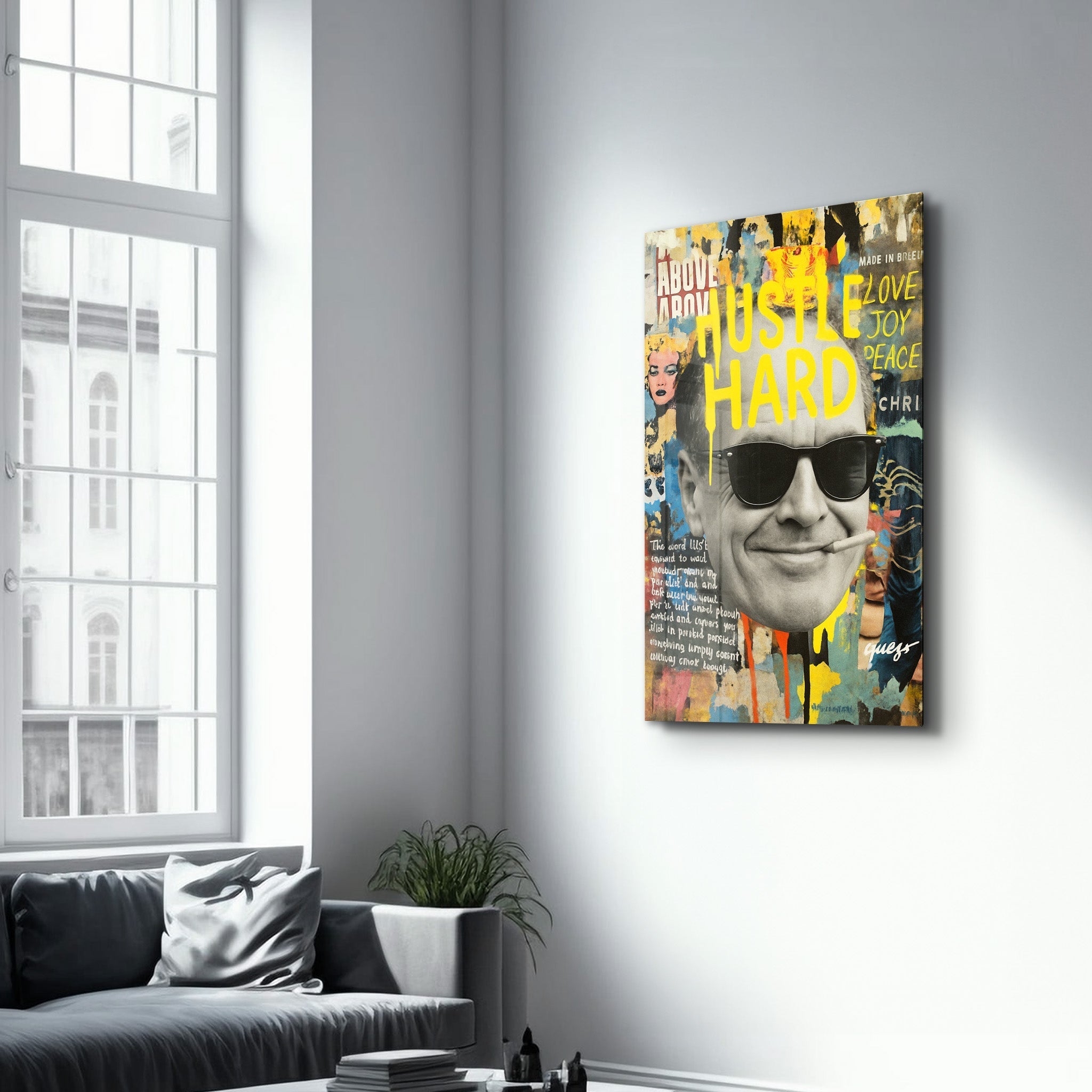 Tableau Pop Art Hustle Hard – Graffiti & Collage