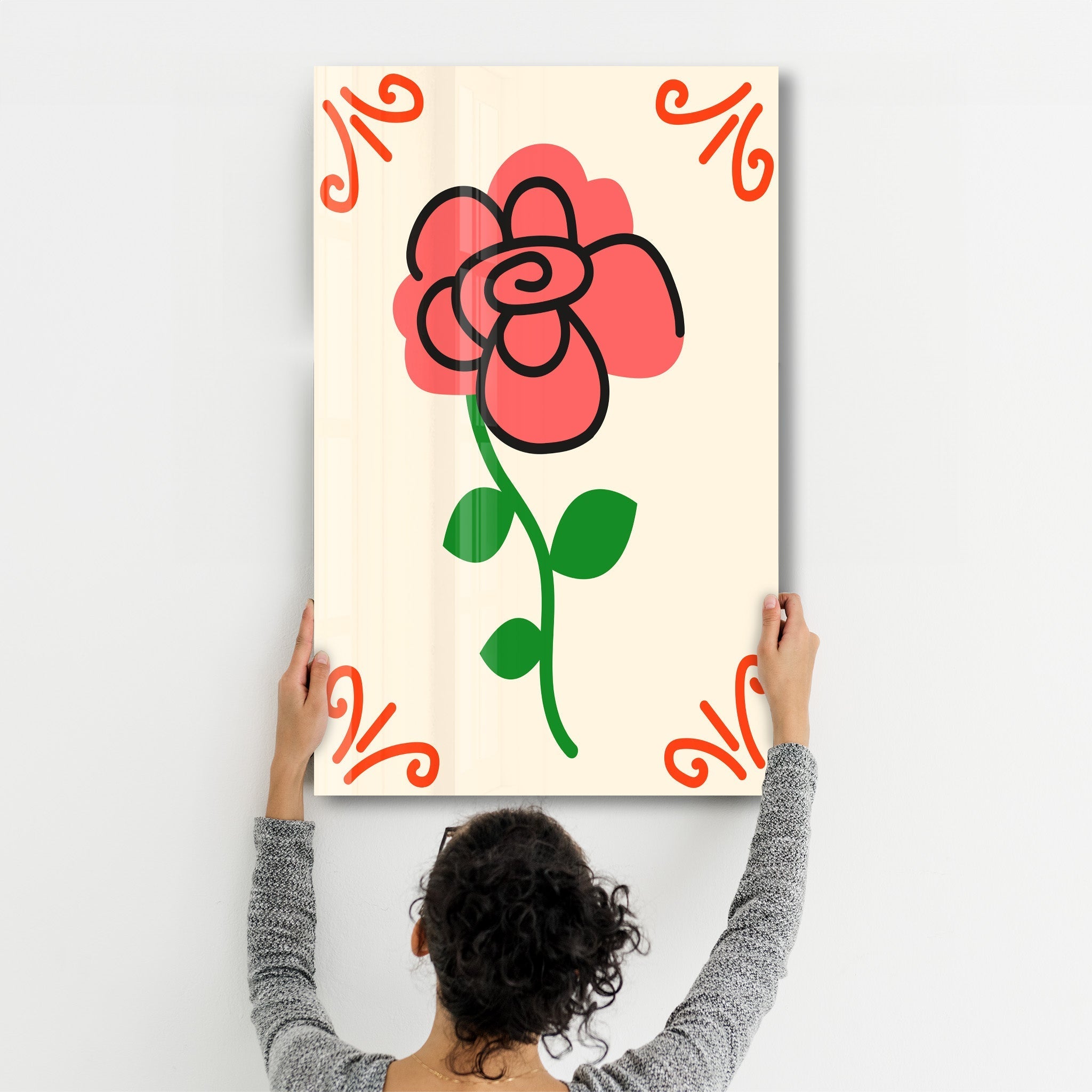 Tableau mural fleur stylisée