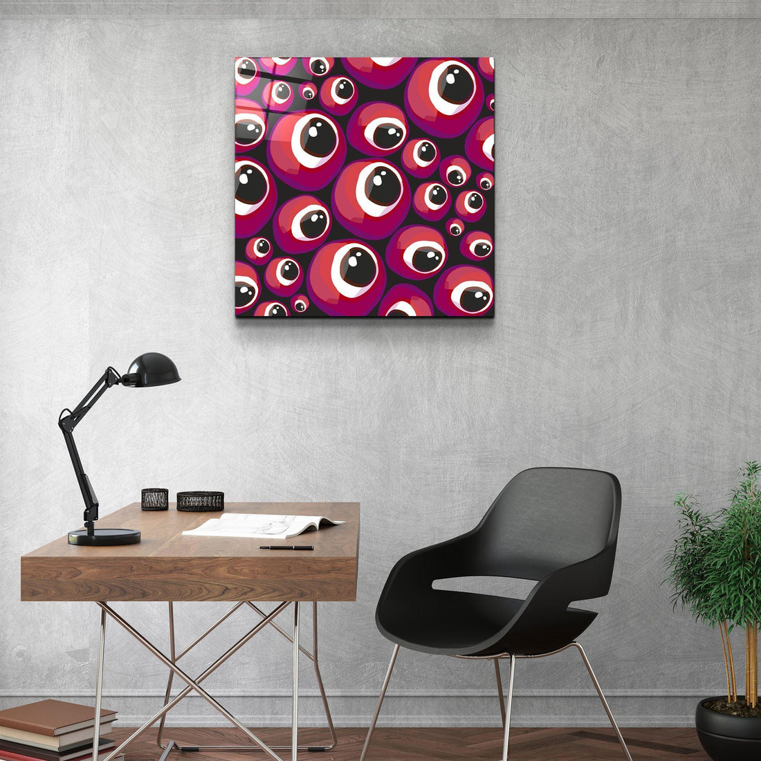 Tableau Mural "Yeux Rouges Pop"