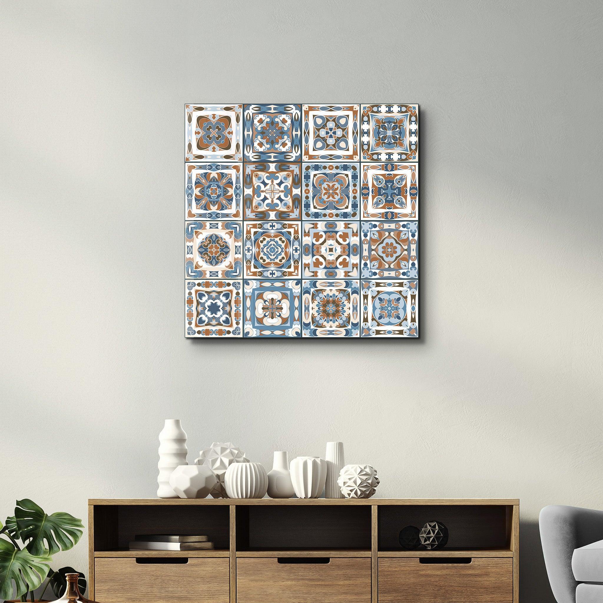 Poster décoratif "Mediterranean Tiles 16 carreaux "