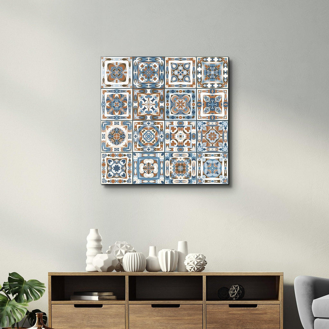 Poster décoratif "Mediterranean Tiles 16 carreaux "