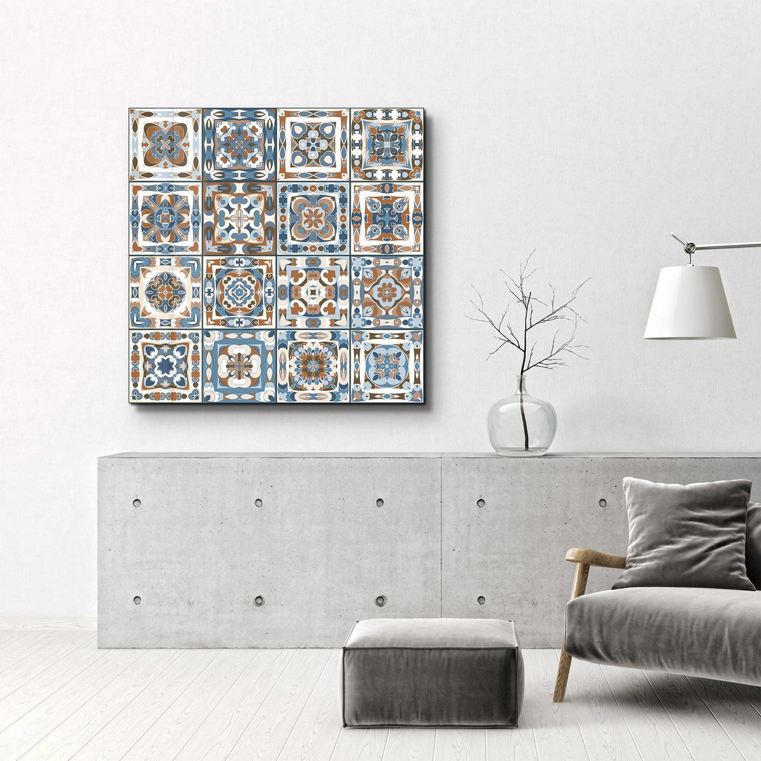 Poster décoratif "Mediterranean Tiles 16 carreaux "