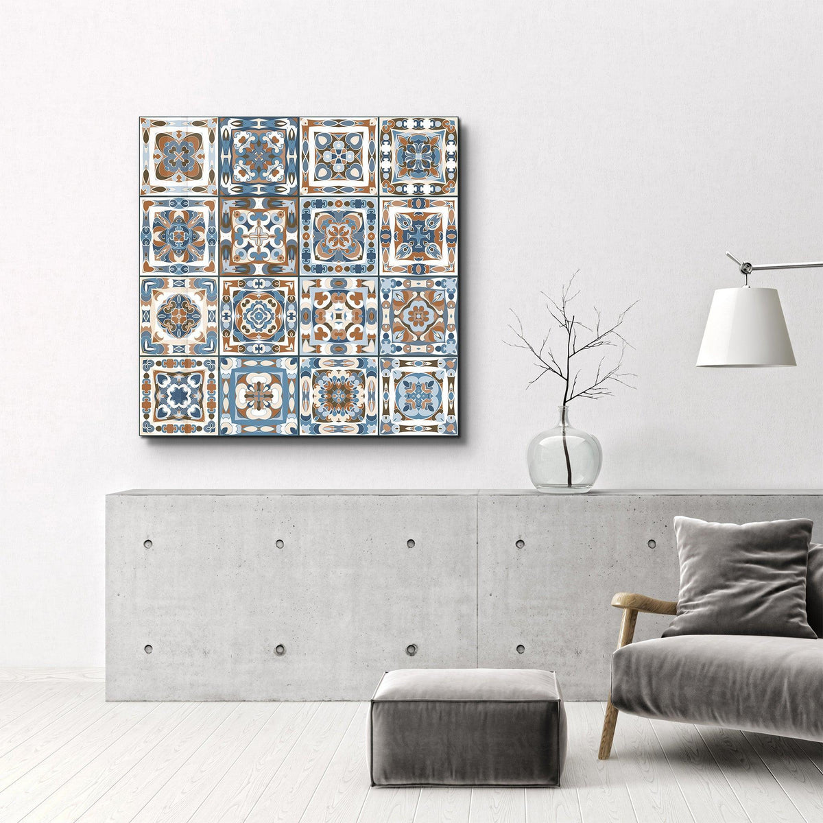 Poster décoratif "Mediterranean Tiles 16 carreaux "
