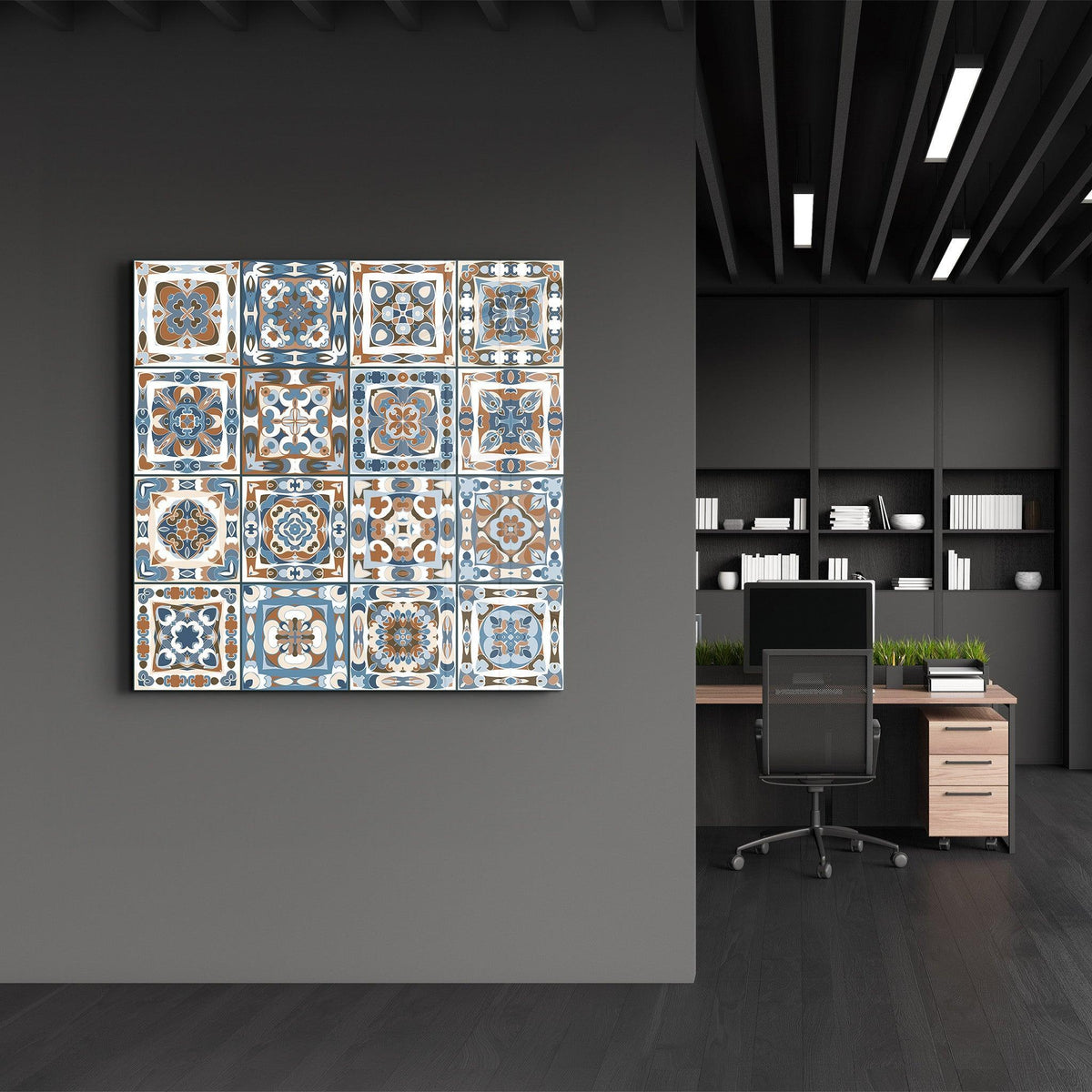 Poster décoratif "Mediterranean Tiles 16 carreaux "