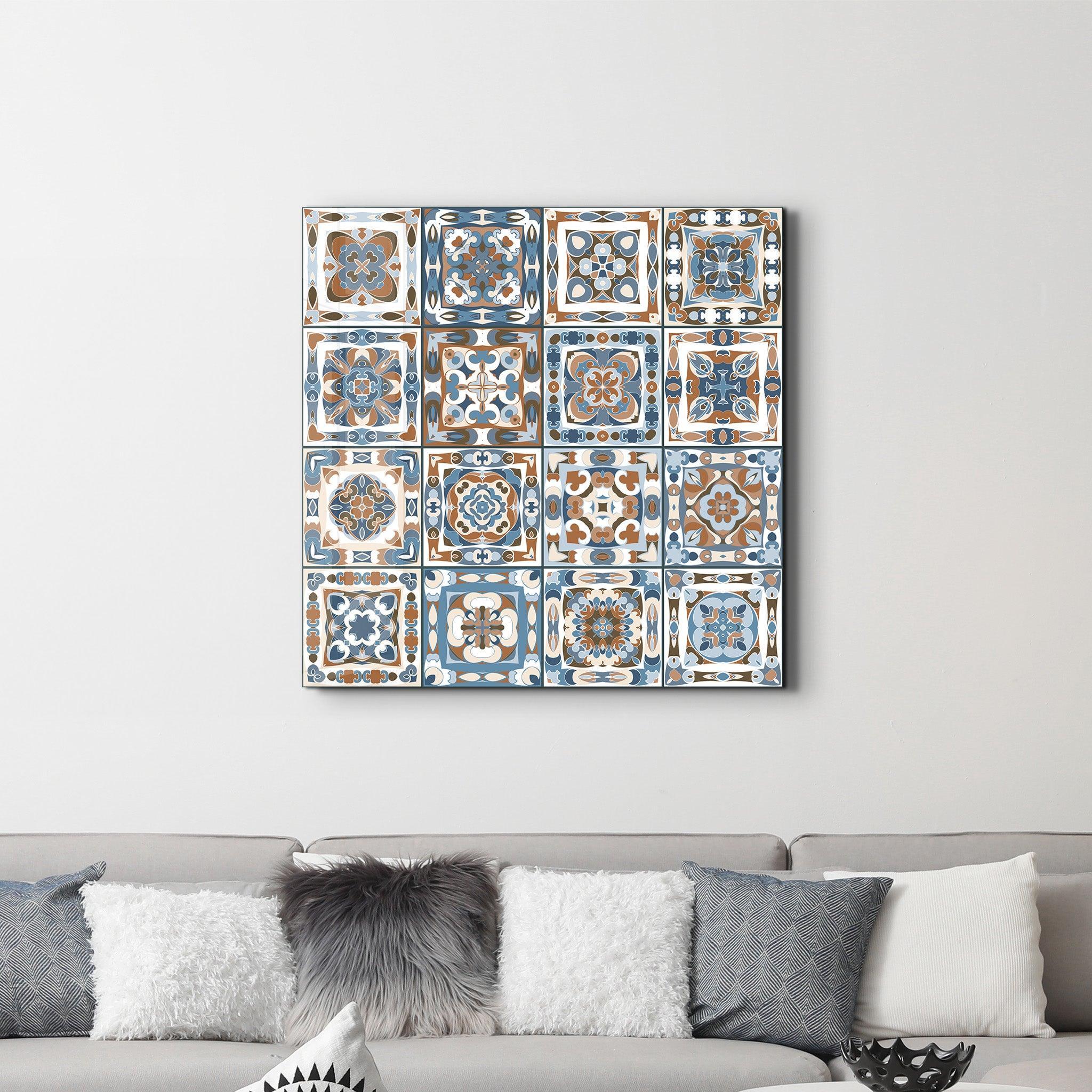 Poster décoratif "Mediterranean Tiles 16 carreaux "