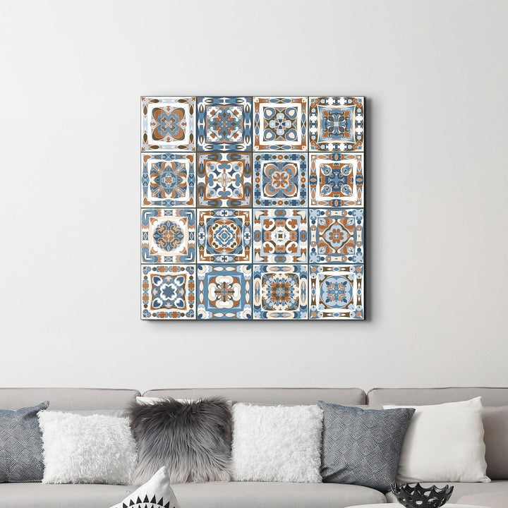 Poster décoratif "Mediterranean Tiles 16 carreaux "