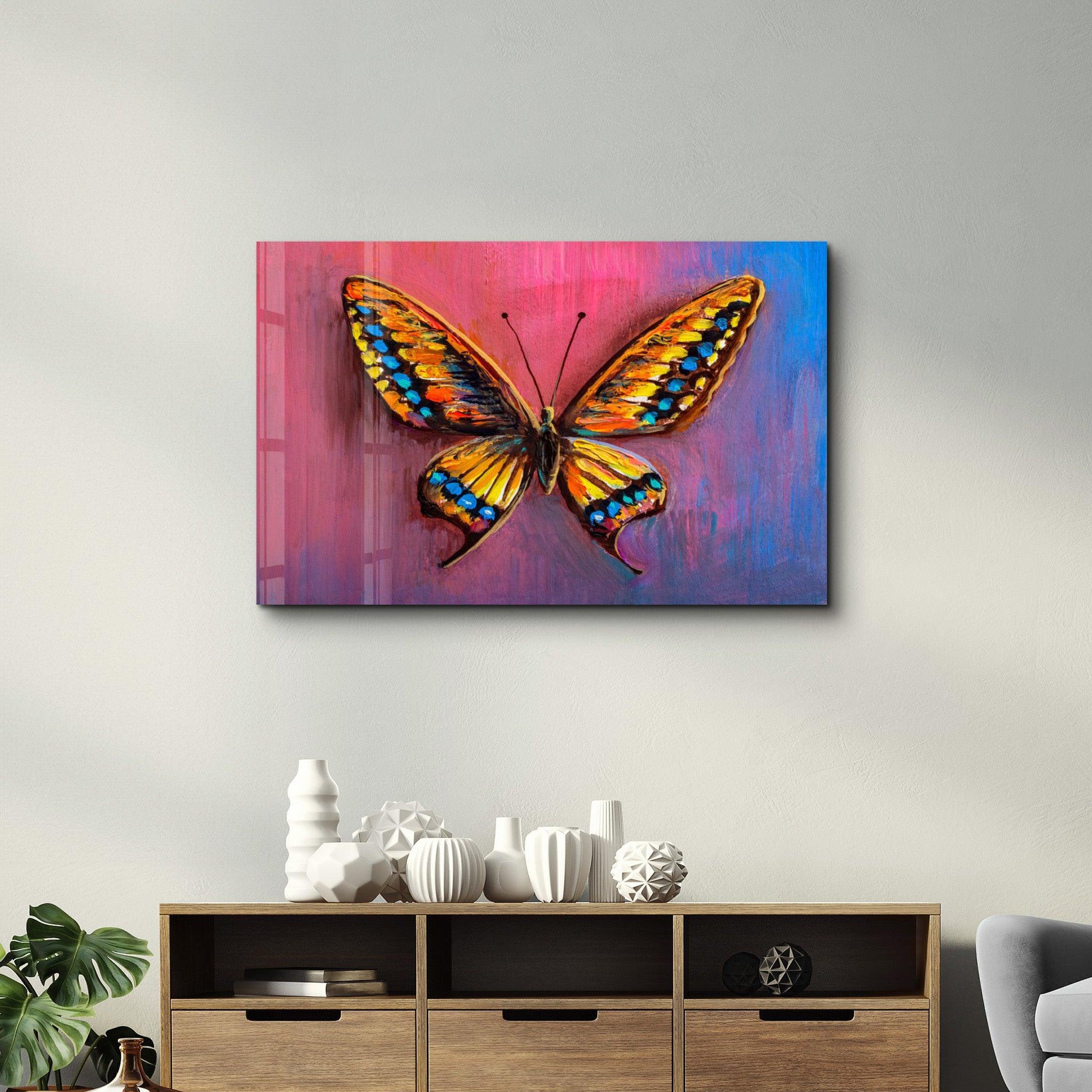 Tableau Mural "Papillon Doré"