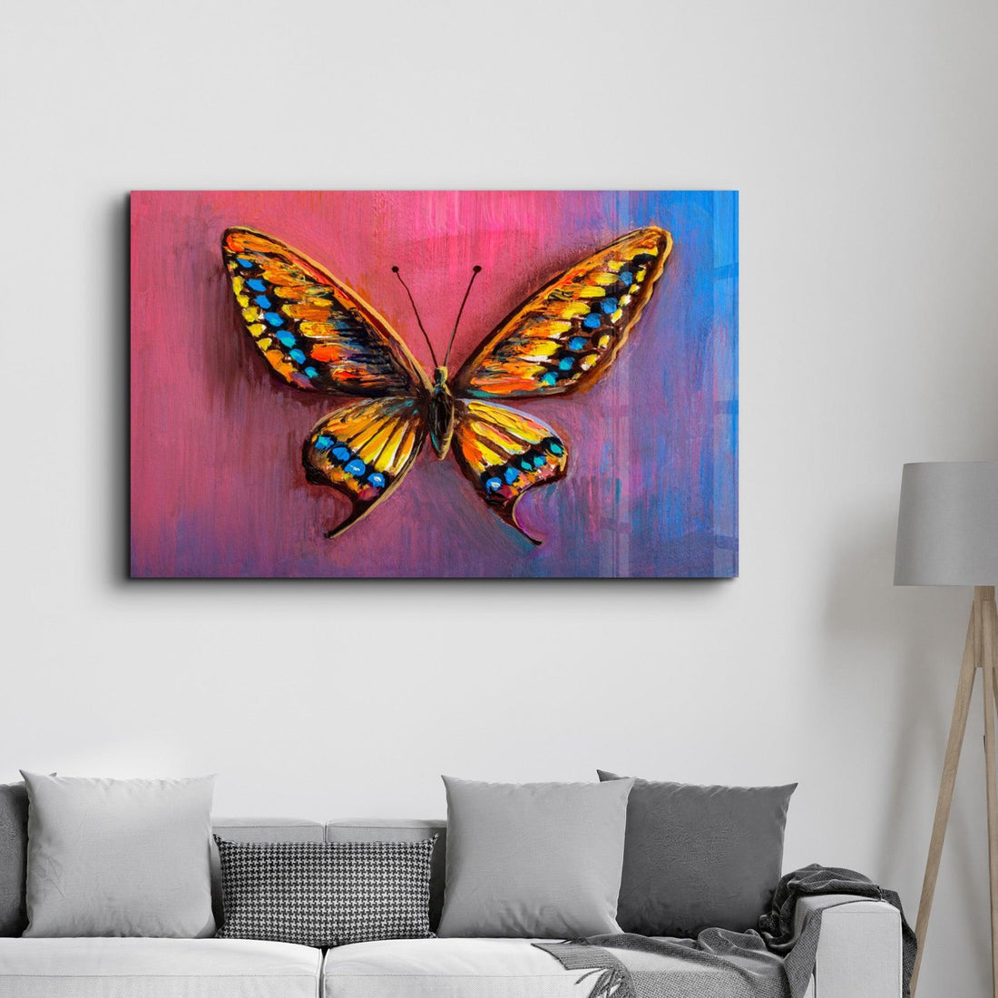 Tableau Mural "Papillon Doré"