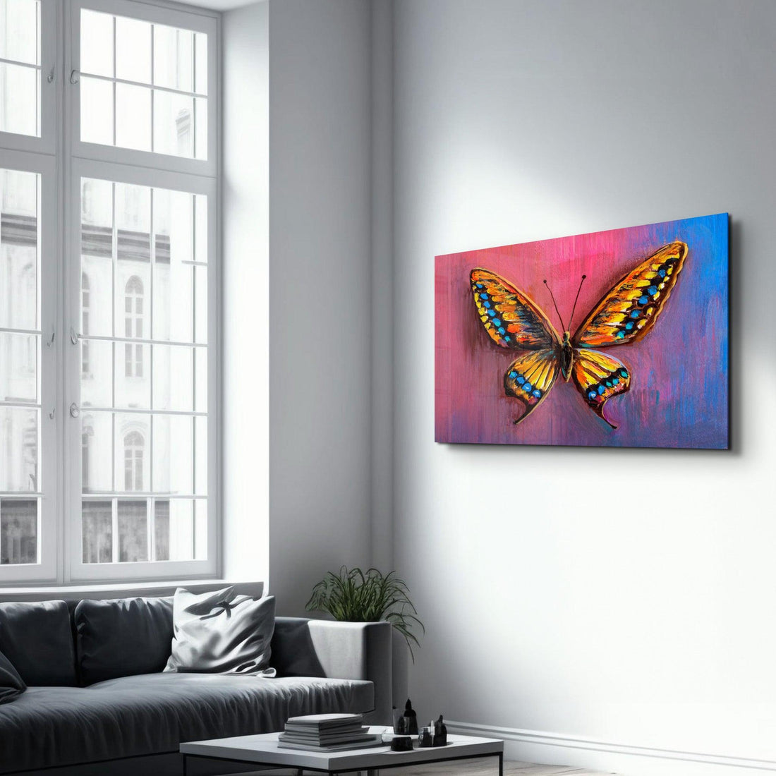 Tableau Mural "Papillon Doré"