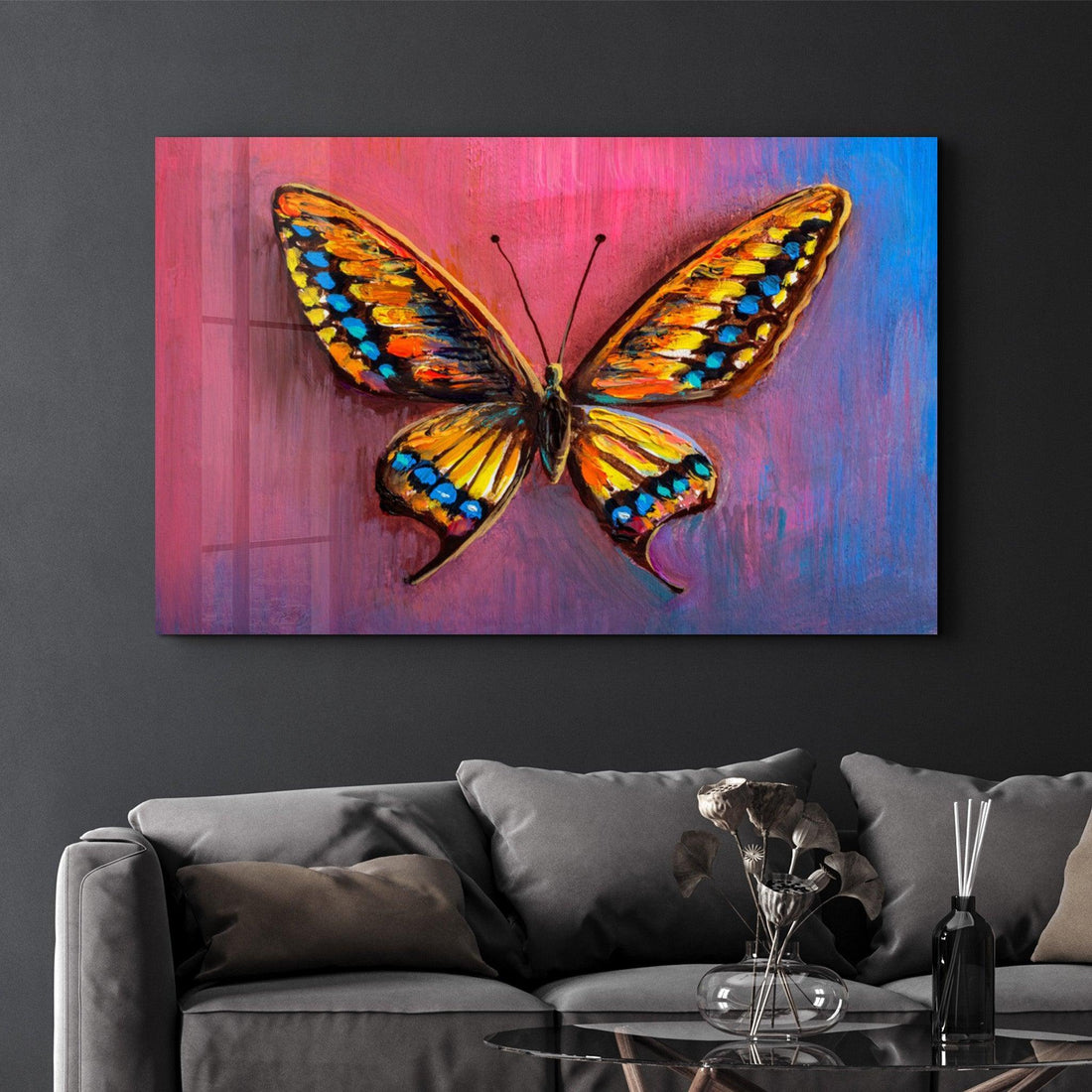 Tableau Mural "Papillon Doré"