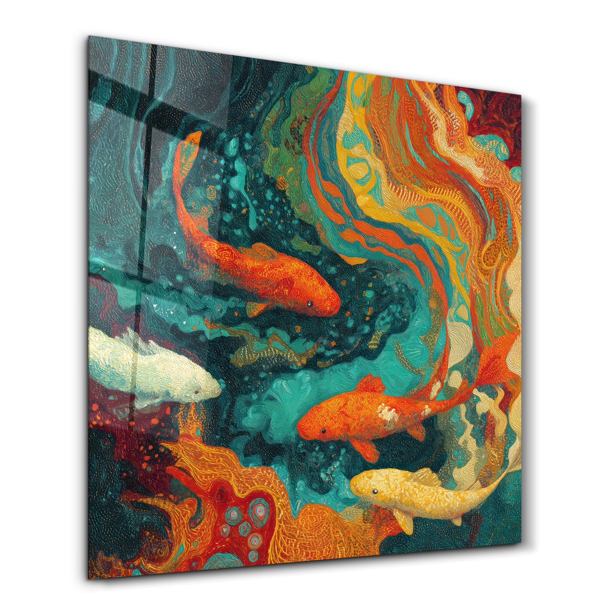 Tableau Koi Abstrait Coloré