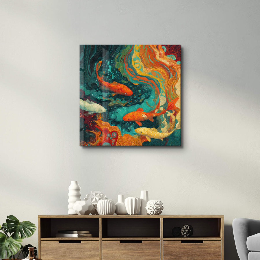 Tableau Koi Abstrait Coloré