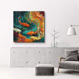 Tableau Koi Abstrait Coloré