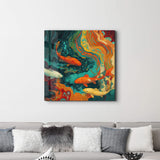 Tableau Koi Abstrait Coloré