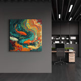 Tableau Koi Abstrait Coloré