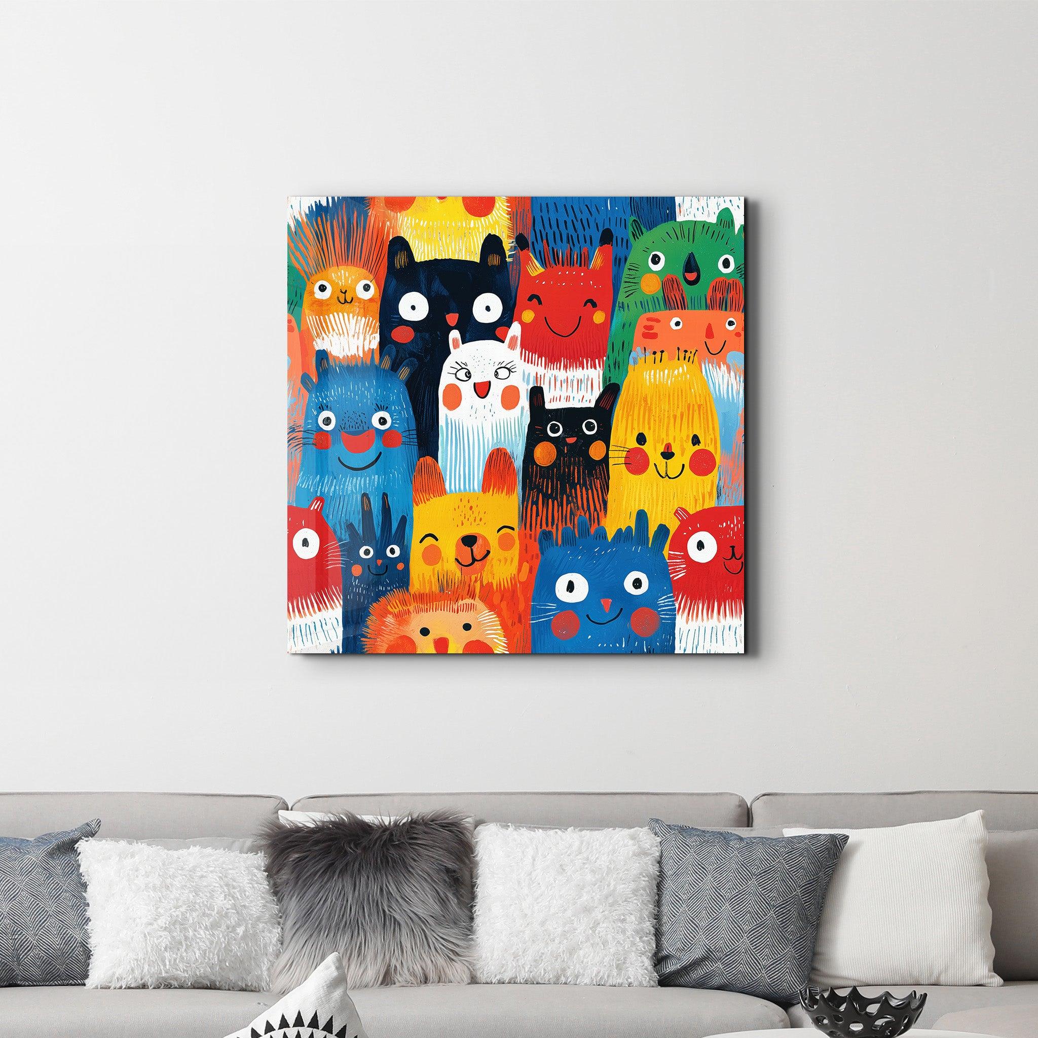 Tableau Animaux Abstraits Colorés