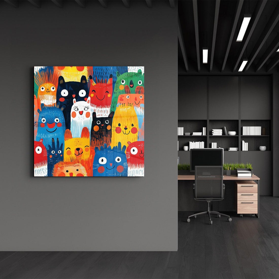 Tableau Animaux Abstraits Colorés
