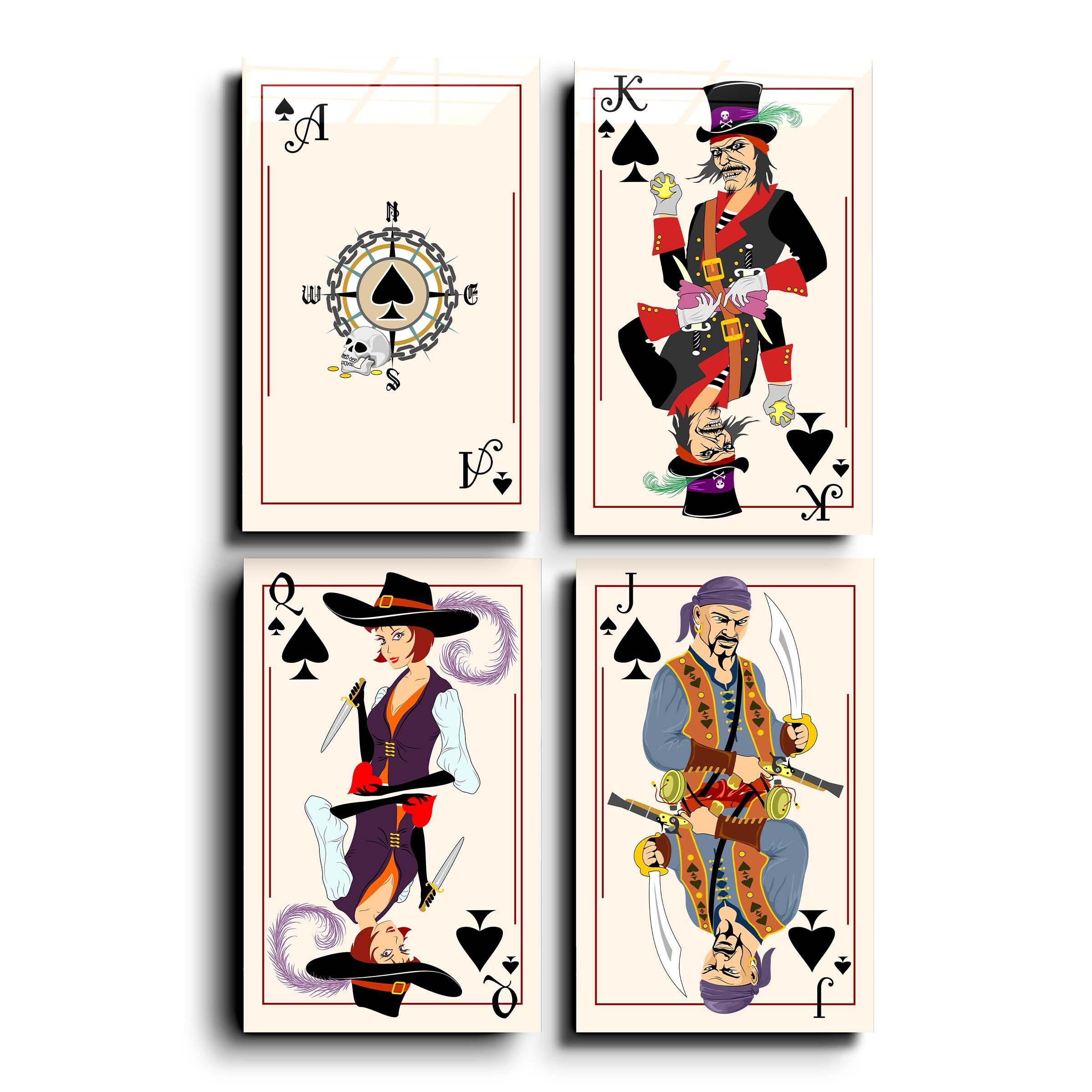 Jeu de Cartes Pirate – Série Pique (As, Roi, Dame, Valet)