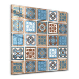 Poster décoratif "Ornamental Blue & Brown Tiles"