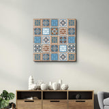 Poster décoratif "Ornamental Blue & Brown Tiles"