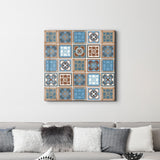 Poster décoratif "Ornamental Blue & Brown Tiles"
