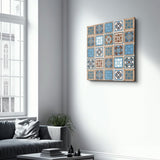 Poster décoratif "Ornamental Blue & Brown Tiles"