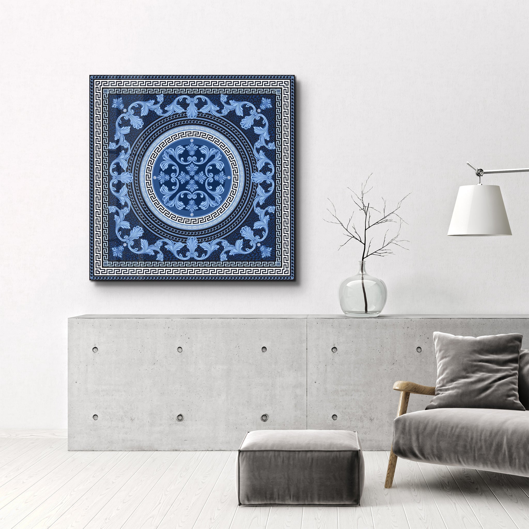 Tableau Décoratif Bleu Symétrique