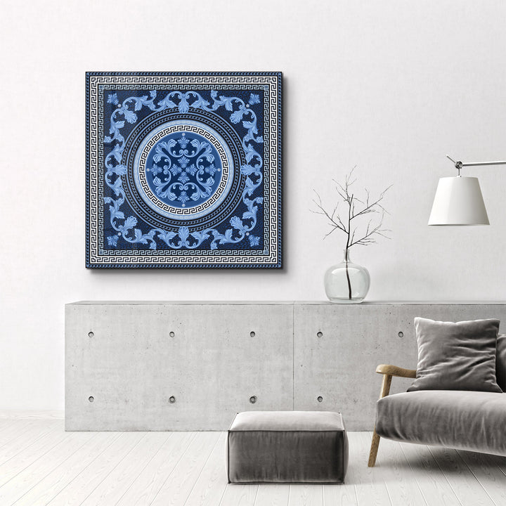 Tableau Décoratif Bleu Symétrique