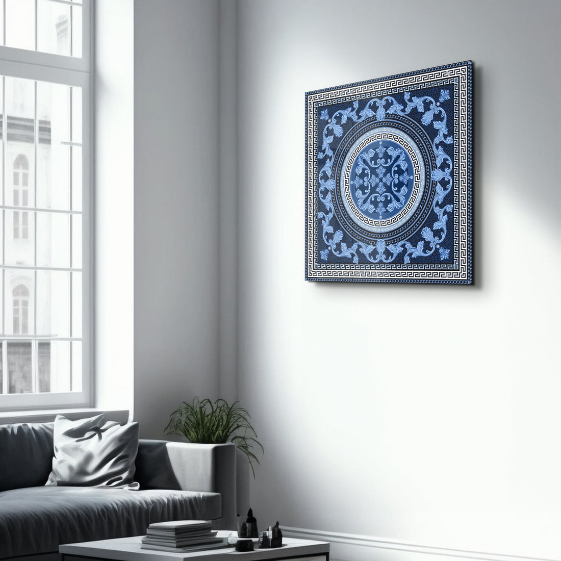Tableau Décoratif Bleu Symétrique