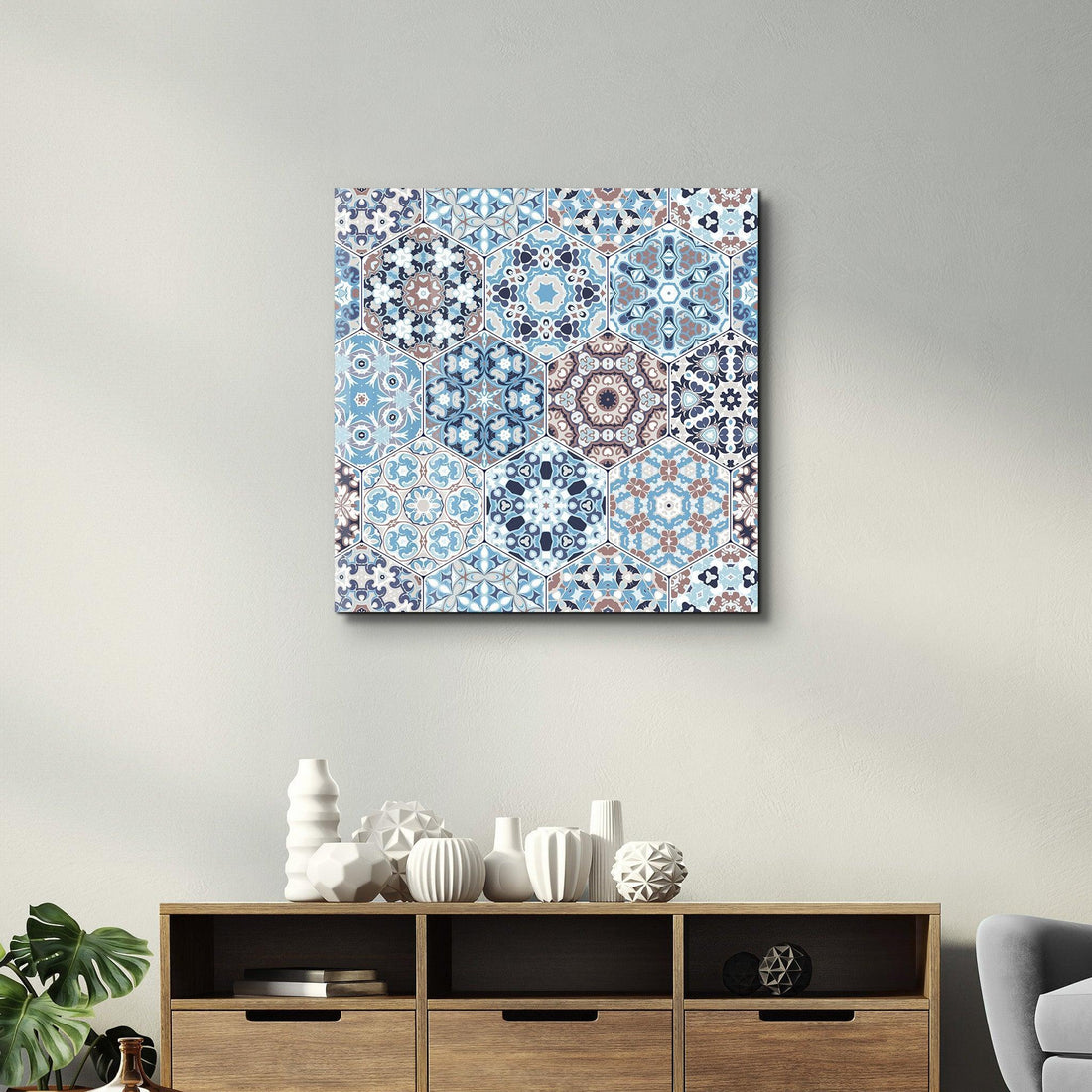 Poster décoratif "Mediterranean Hexagonal Mosaic"