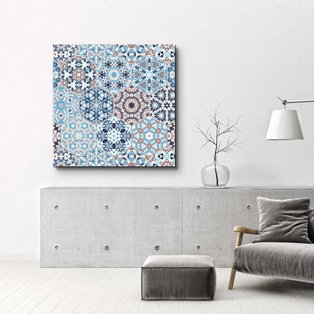 Poster décoratif "Mediterranean Hexagonal Mosaic"