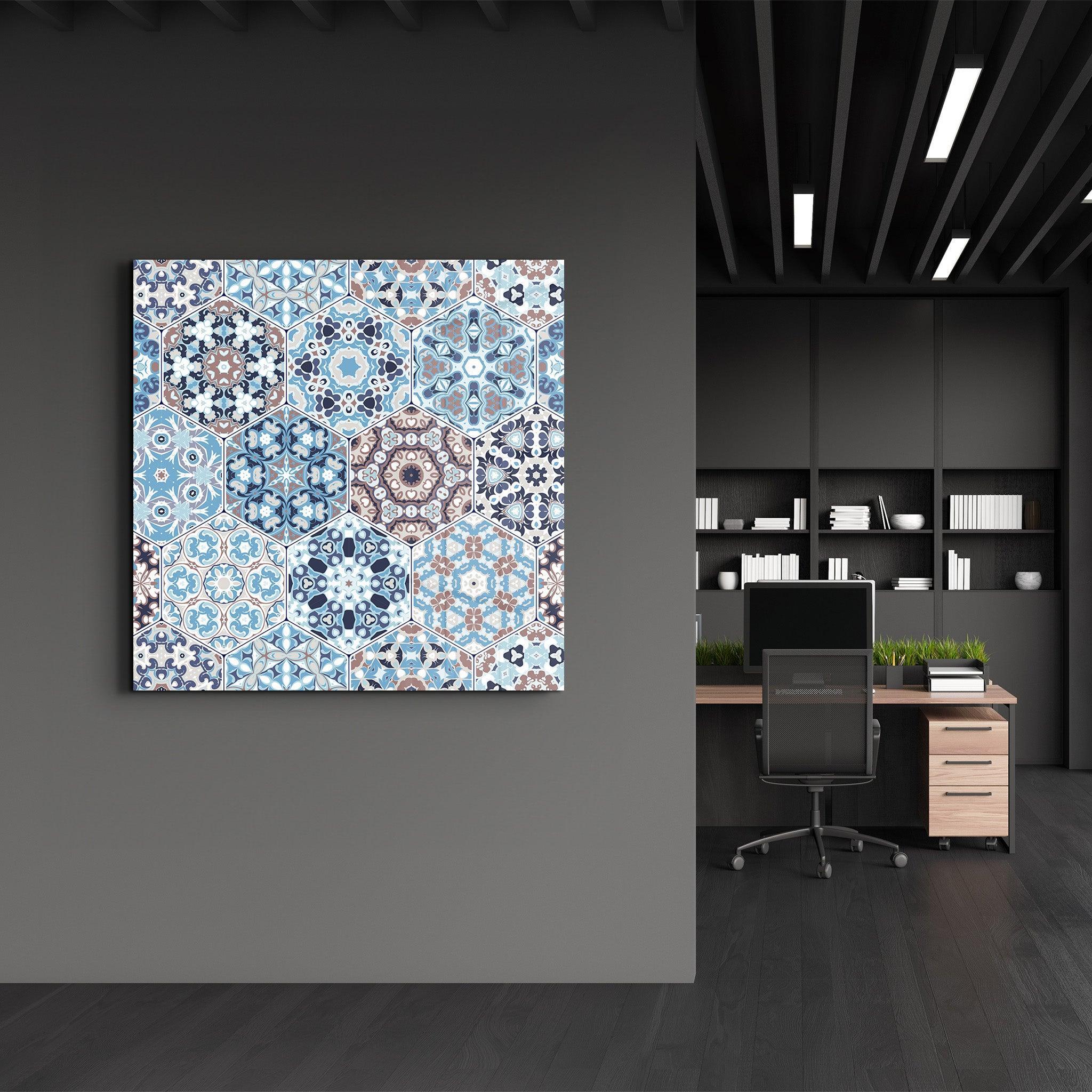Poster décoratif "Mediterranean Hexagonal Mosaic"