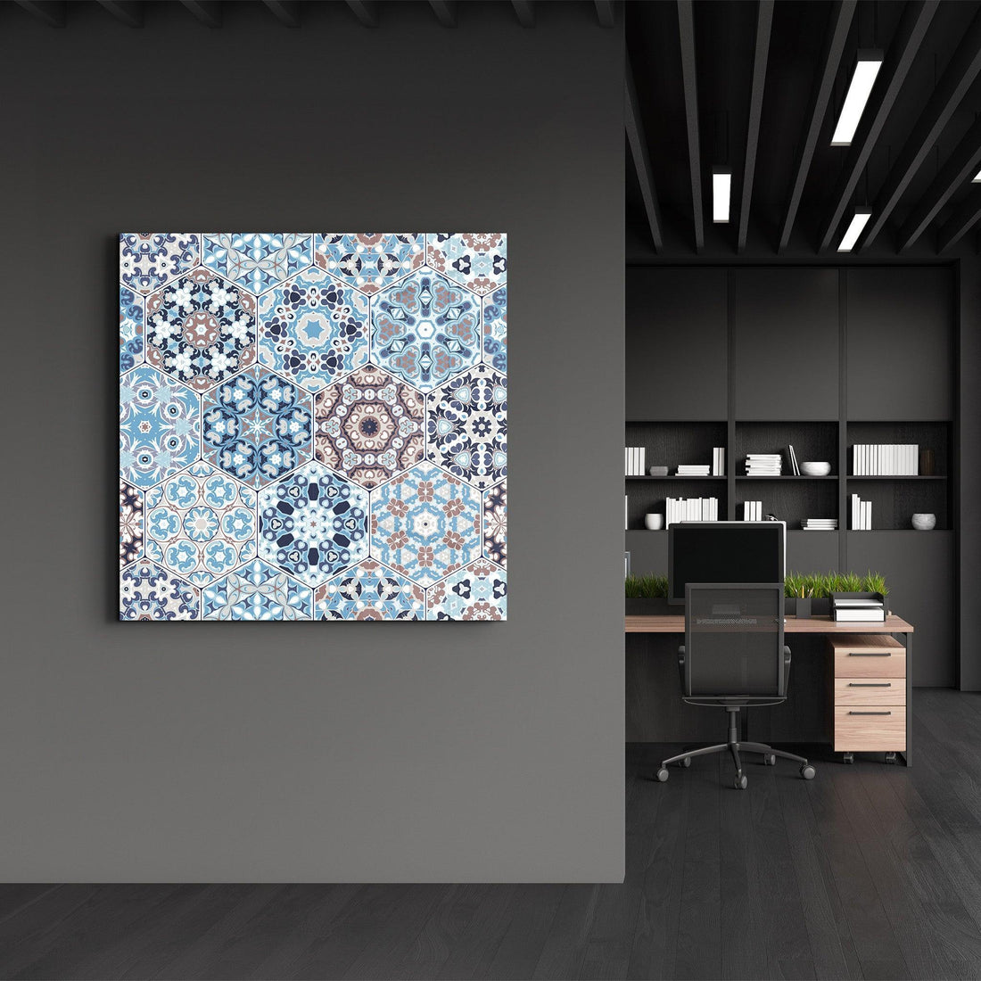 Poster décoratif "Mediterranean Hexagonal Mosaic"