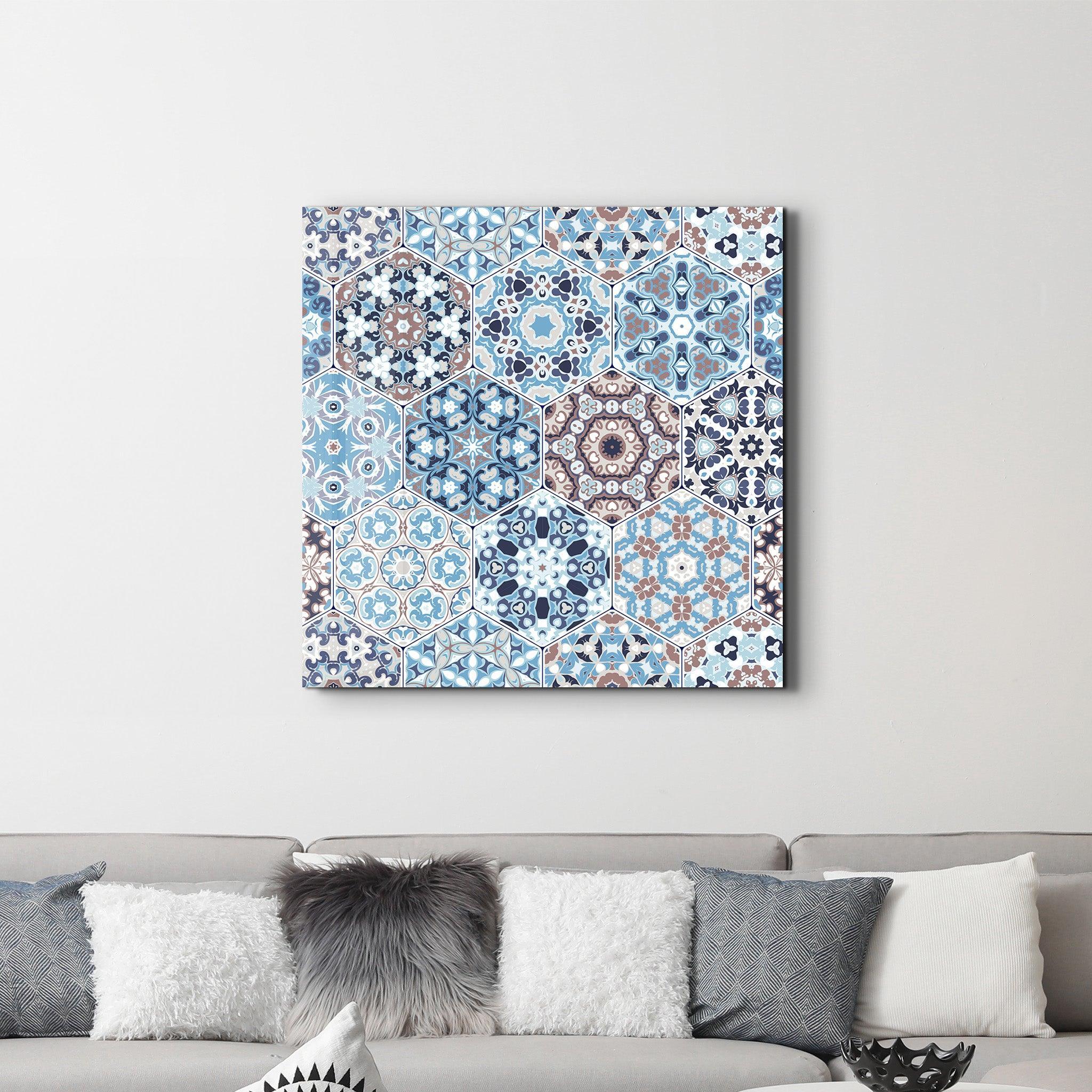 Poster décoratif "Mediterranean Hexagonal Mosaic"