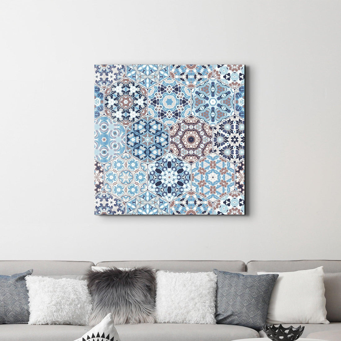 Poster décoratif "Mediterranean Hexagonal Mosaic"