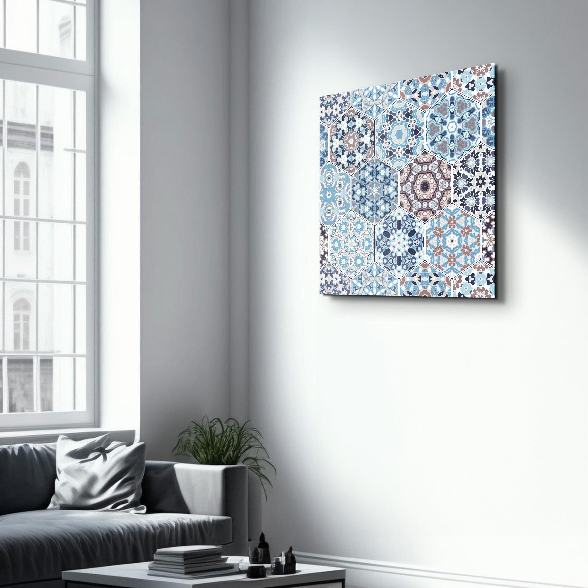 Poster décoratif "Mediterranean Hexagonal Mosaic"