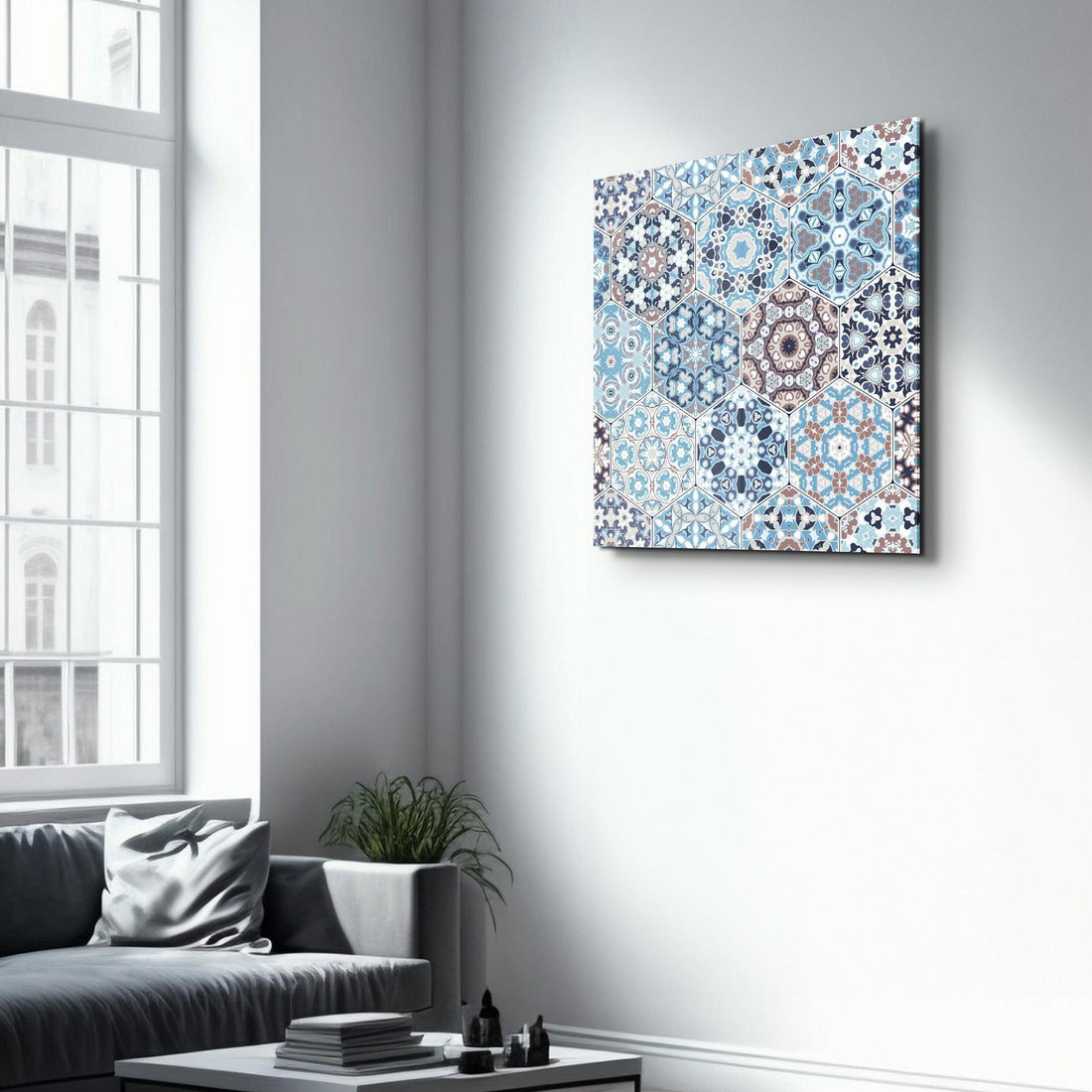 Poster décoratif "Mediterranean Hexagonal Mosaic"